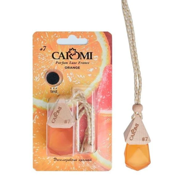 Ароматизатор подвесной CAROMI #7 деревянный ромб 6мл Апельсин FR34043