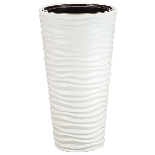 Кашпо 42л d340мм h630мм пластик ДЮНА со вставкой 9л Белый (1)