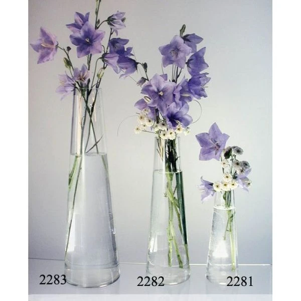 Ваза для цветов 29см стекло коническая 1л (6/9)