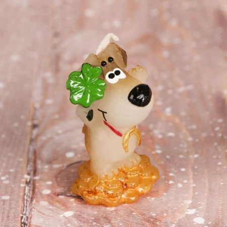 Свеча новогодняя парафин Счастья и процветания! 4,5см