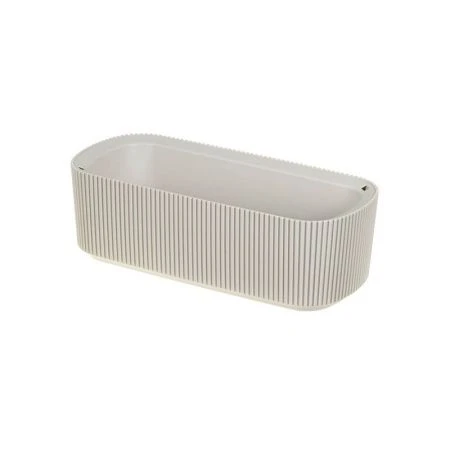 Кашпо 1,7л 290*130*мм пластик СТРИП Кремовый со вставкой (9)