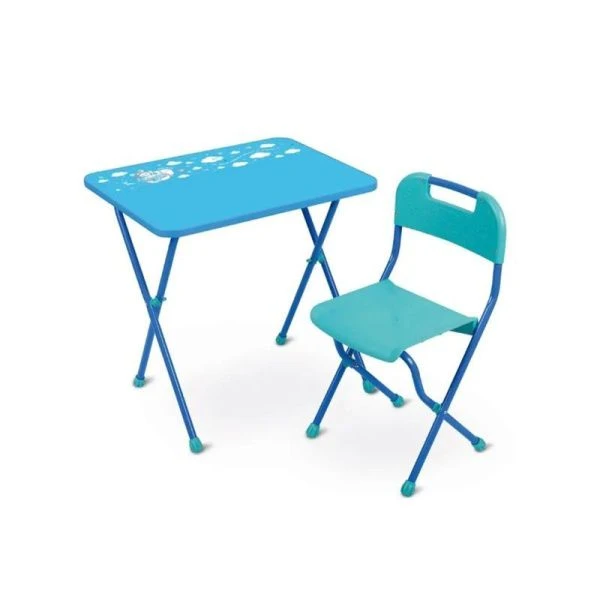 Комплект мебели детской (стол + стул) металл/пластик АЛИНА складной (ЛДСП) КА1 (1)
