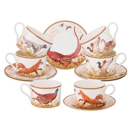 Чайный набор 12пр фарфор ОХОТА на 6 персон 300мл (8)