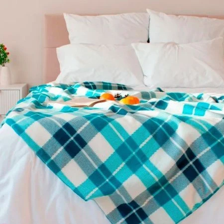 Плед 130*170 флис London изумрудно-синий