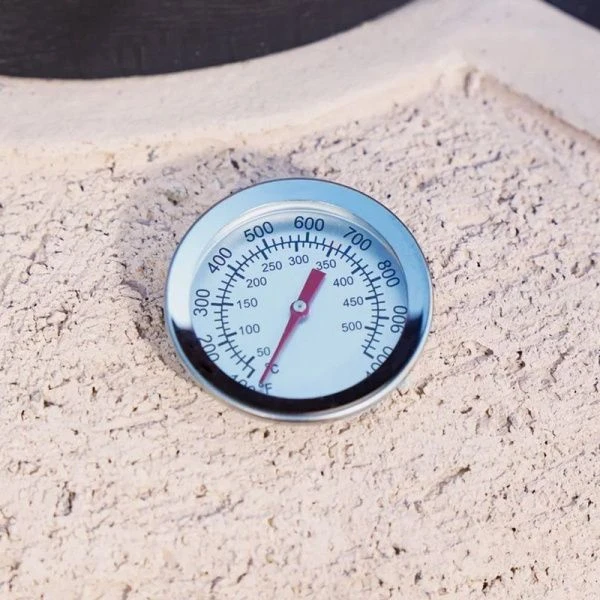 Тандыр 82л глина Поручик с поворотной крышкой, термометром, с подставкой (1)