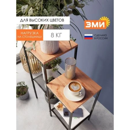 Подставка для цветов металл Парма 24Л черная 50,6*70,6см (1)
