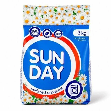 Порошок стиральный 3кг SUNDAY парфюмированный универсальный автомат (5)
