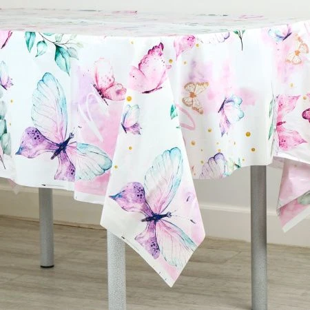 Скатерть полная запечатка 180*137см ПВХ БАБОЧКИ