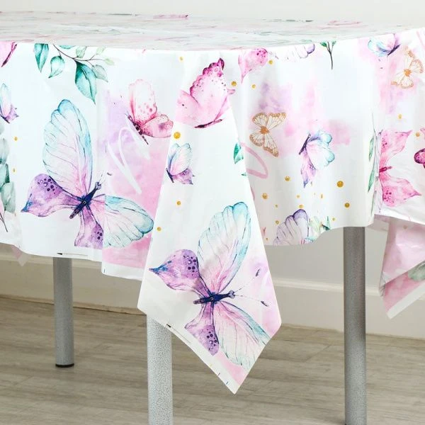 Скатерть полная запечатка 180*137см ПВХ БАБОЧКИ