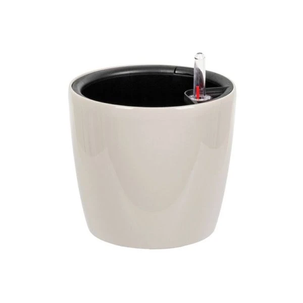 Кашпо 3,2л d180мм пластик АНФА с вставкой и автополивом кремовый (8)