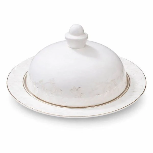 Масленка 20см фарфор СЕРЫЙ ШЕЛК подар.уп. (10)