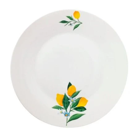 Тарелка мелкая 20см фарфор ЛИМОНЫ плоская круглая (12/72)