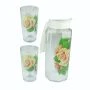 Набор питьевой 3пр (кувшин, 2 стакана) стекло ЦВЕТЫ (6)