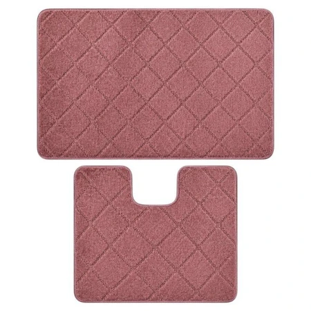 Набор ковриков в ванную 2пр 50*80/40*50см полипропилен MAXIMUS PLAID DUSTY ROSE 2580