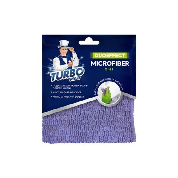 Салфетка для уборки 30*30см микрофибра TURBOMAG DUOEFFECT 2in1 (36)