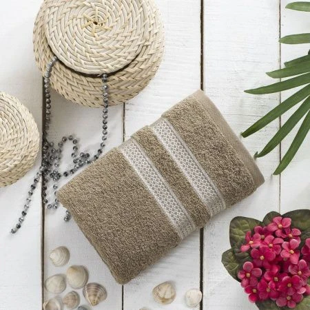 яяяПолотенце 50*100 махровое Karna PETEK (Кофейный)