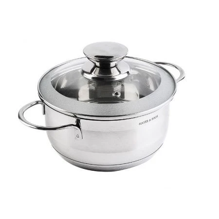 Кастрюля 1л нерж.сталь со стекл.крышкой 16см MB30972 (8)