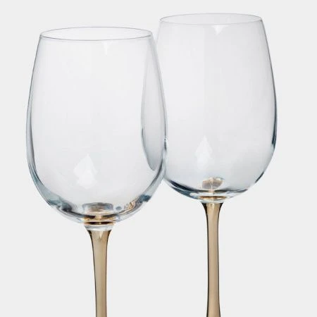 Бокалы для белого вина набор 2шт 430мл стекло Ravello золотая ножка ANLAF-EOTU06