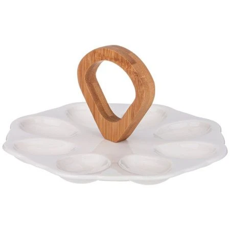 Подставка для яиц (на 8шт) 21*2см фарфор с дер.ручкой Native (24)