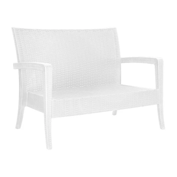 Диван 128*77*89см пластик Rattan Ola dom нагрузка до 200кг белый (1) Диван 128*77*89см пластик Rattan Ola dom нагрузка до 200кг белый (1)