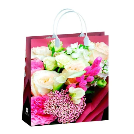 Пакет с пластиковой ручкой полиэтилен 32*42*10см Ароматный букет 22-169 (20/200)