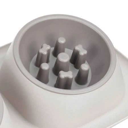 Миска для животных двойная 450мл пластик ТВИКС МАКСИ + подарок миска для медл. кормл. капучино (8)