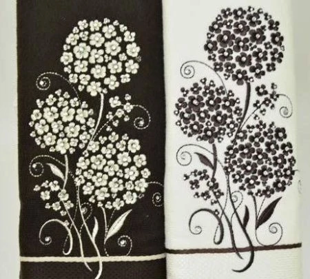 яяяНабор полотенец махровые Karna DORA (50*90/70*140) (Черный)