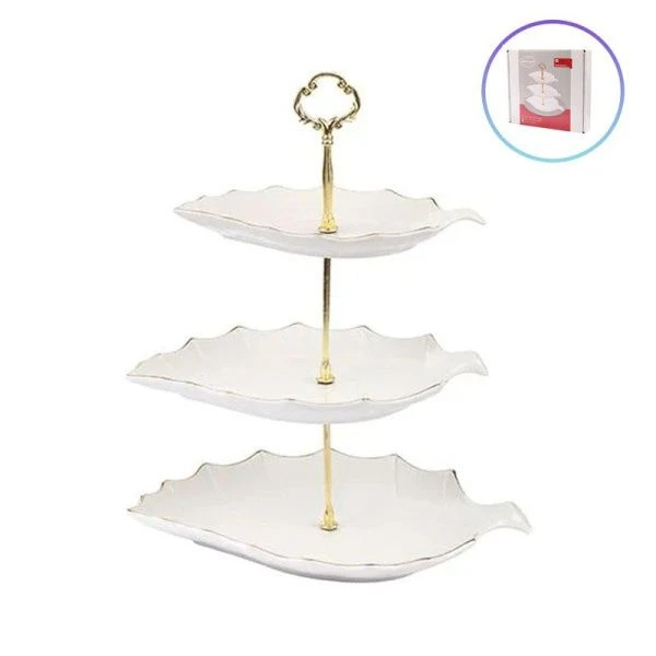 Этажерка сервировочная 3 яруса 32,5*23,5/28,5*20/23,5*16,5см h37см керамика LR (10)