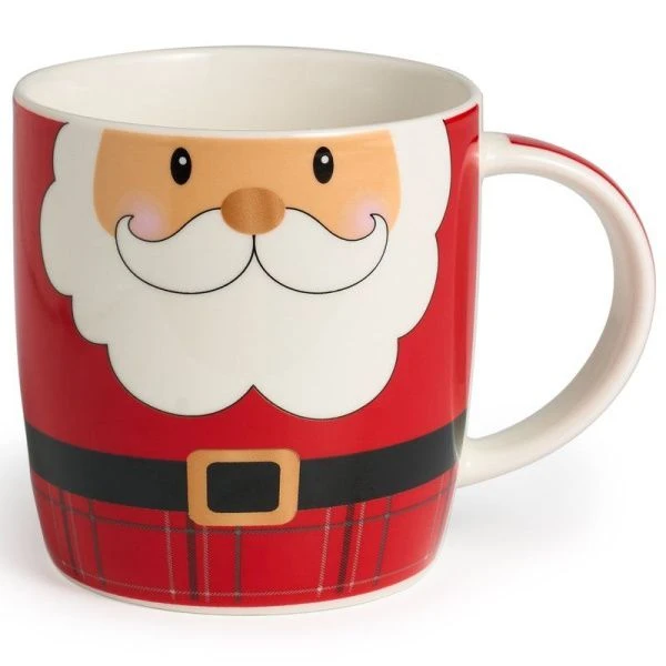 Кружка 355мл фарфор Winter Story Санта с крышкой (36)