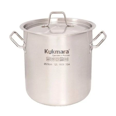 Котел 12л нерж.сталь HoReCa с мет.крышкой d25* h26,5см / HRC-SP12025M (1)