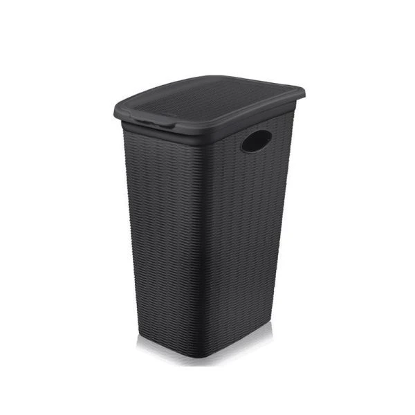 Корзина для белья 36л 400*290*545мм пластик ELEGANCE графитовый (6)