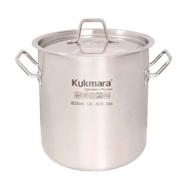 Котел 12л нерж.сталь HoReCa с мет.крышкой d25* h26,5см / HRC-SP12025M (1)