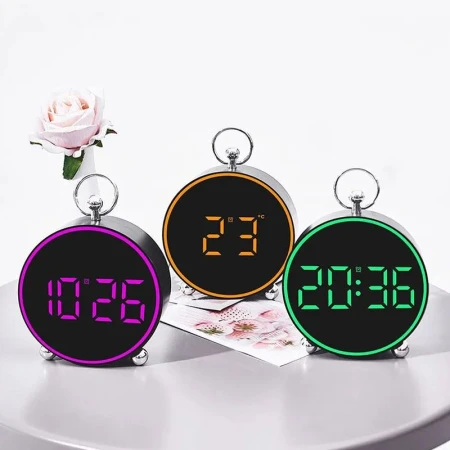 Будильник 13*4см пластик батарейки+usb микс (100) JC-16994