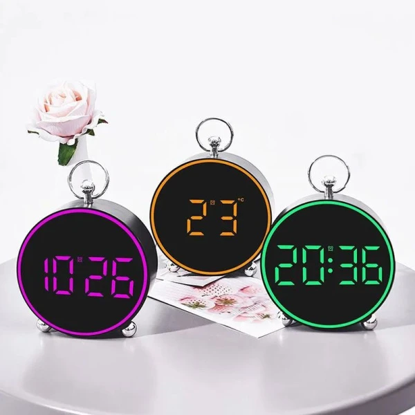 Будильник 13*4см пластик батарейки+usb микс (100) JC-16994