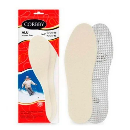 Стельки для обуви Corbby 3-х слойные шерсть/латекс пены фольга ALU (60)