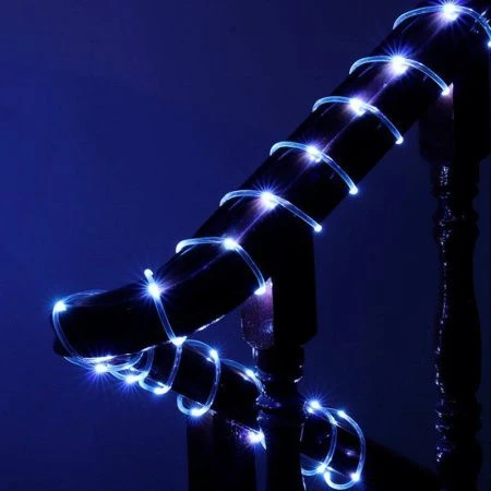 Гирлянда эл шнур 5м, 50LED, белый, пост.свеч., ПВХ прозр., d5мм, IP65, 220В