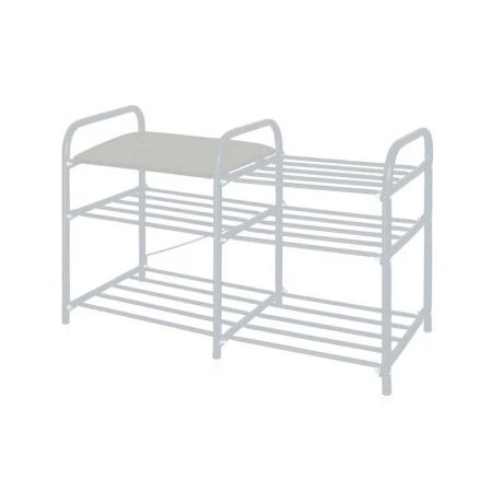 Полка для обуви 3 секции 500*330*800мм металл ЛЮКС сиденье винил светло-серый/матовый серый ЭТЛ3-1 (1)