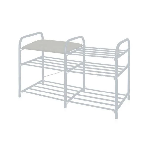 Полка для обуви 3 секции 500*330*800мм металл ЛЮКС сиденье винил светло-серый/матовый серый ЭТЛ3-1 (1)