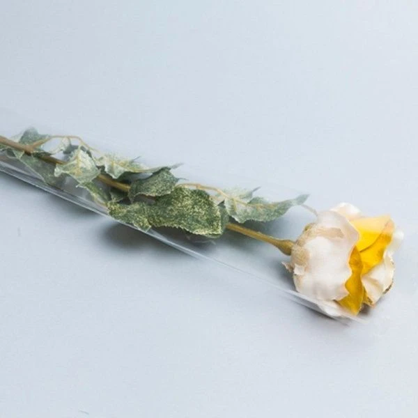 Пакет цветочный Конус полипропилен на 1 розу прозр/прозр 15/80см (50/500)