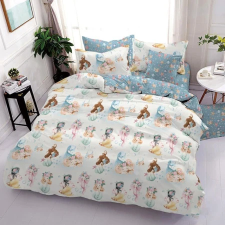 КПБ 1,5сп поплин 100% хлопок Lime Time TEENS (пр.150*220, под.145*215, нав.70*70) рис. Русалочка