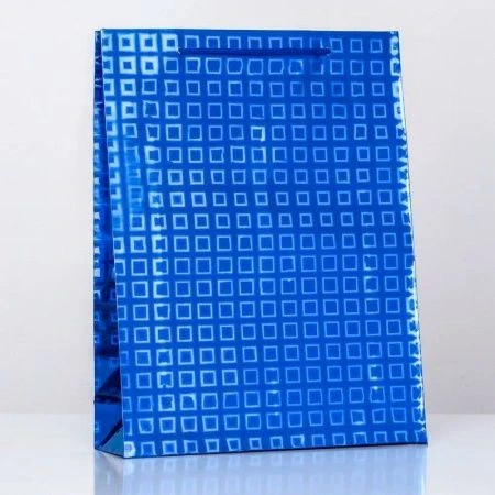 Пакет фольгированный 34*26*8см Синий МИКС 9655554