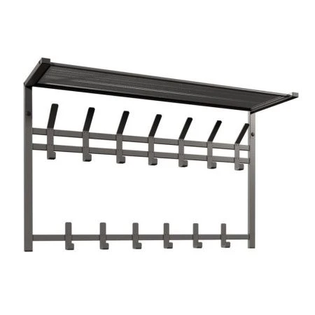 Вешалка настенная с полкой 2-х ярусная металл Торонто 32 графит 88,5*27*54,5см (1)