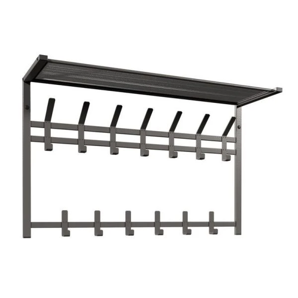 Вешалка настенная с полкой 2-х ярусная металл Торонто 32 графит 88,5*27*54,5см (1)