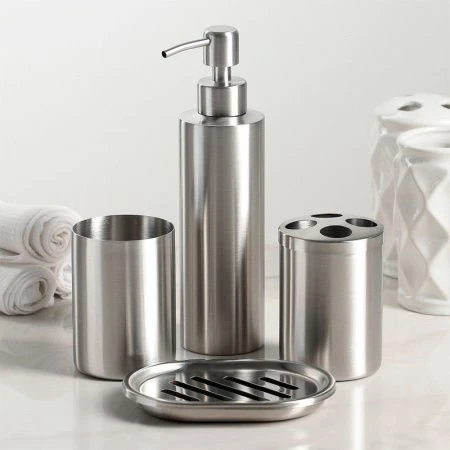 Набор для ванной, 4 предмета (мыльница, дозатор для мыла, 2 стакана) 3630177