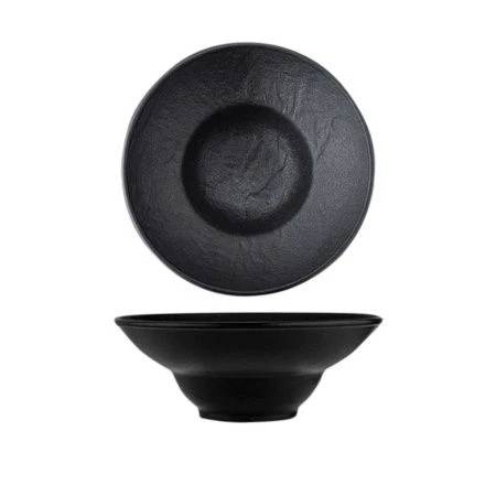 Тарелка глубокая 25,5см фарфор Slatestone черный WL-661114/A (2/12)