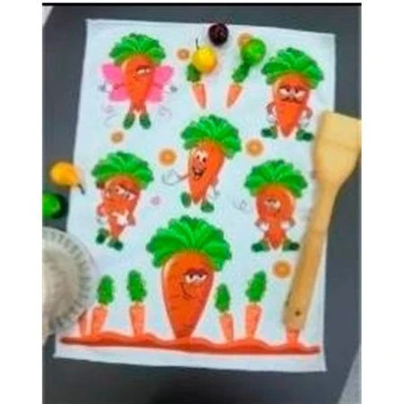 Салфетка кухонная микрофибра 34*48см Морковка 4213197-1