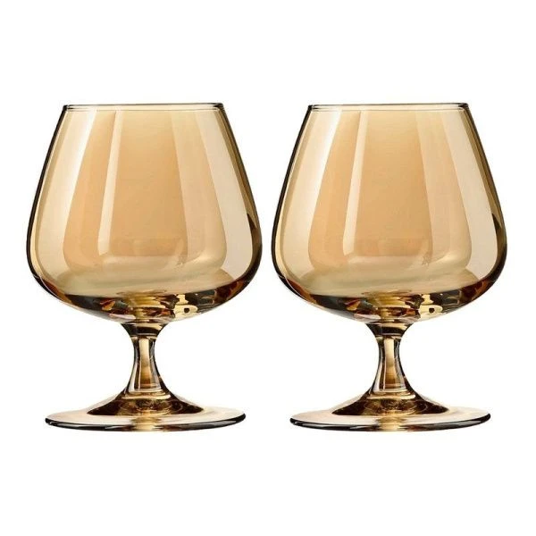 Бокалы для коньяка набор 2шт 400мл стекло ЗОЛОТОЙ МЕД (4/6)