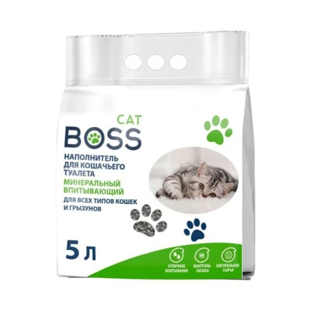 Наполнитель впит. для кошачьего туалета CatBoss БИО 2,5кг (5л) (6)