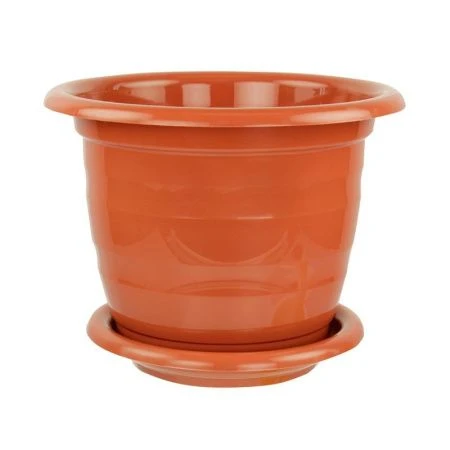 Горшок цветочный 3,5л пластик ВИОЛА с поддоном коричневый (20)