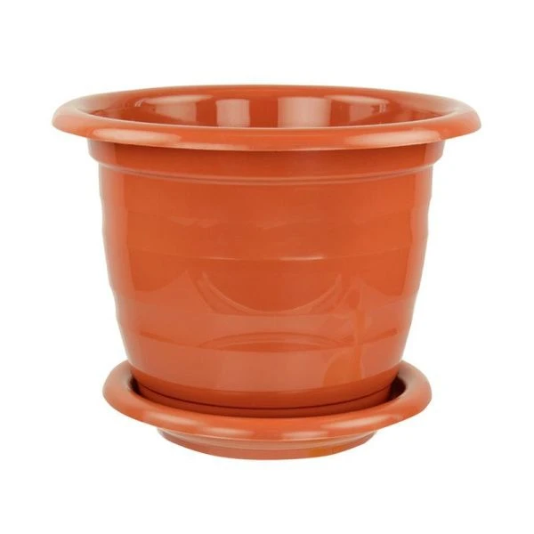 Горшок цветочный 3,5л пластик ВИОЛА с поддоном коричневый (20)